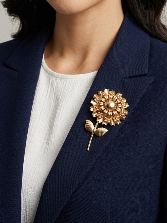 Unbranded Jewelry - Vintage Gold Sunflower Brooch 0814